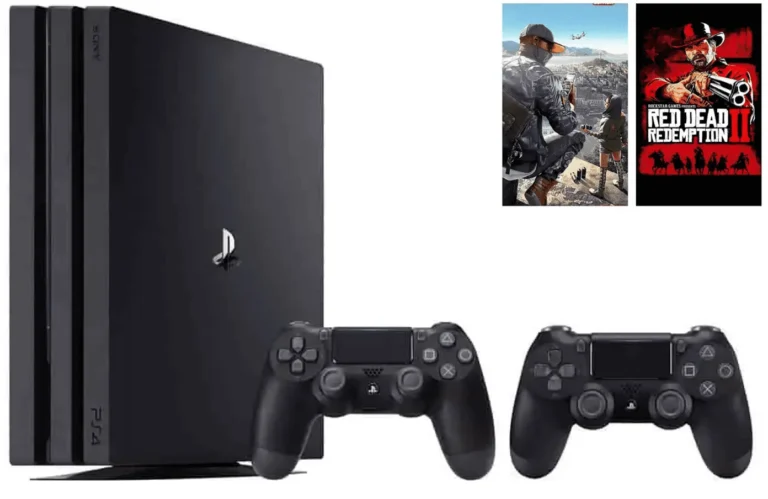 ps4 with 2 controller and 2 games